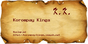 Korompay Kinga névjegykártya